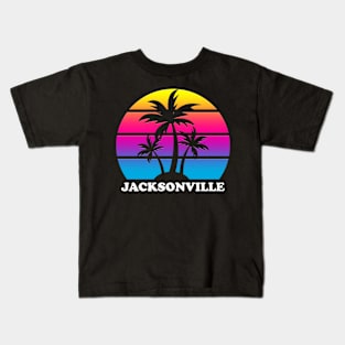 Jacksonville Florida - Palm Tree Kids T-Shirt